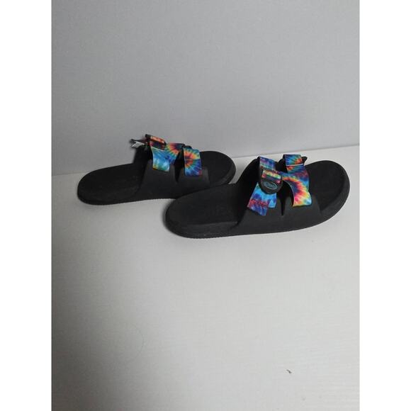 Women's 9 Chaco Chillos Slide Sandals Rainbow tie-dye Loungewear Casual Boho - Picture 5 of 8